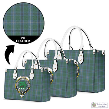 Irvine of Drum Tartan Luxury Leather Handbags with Family Crest