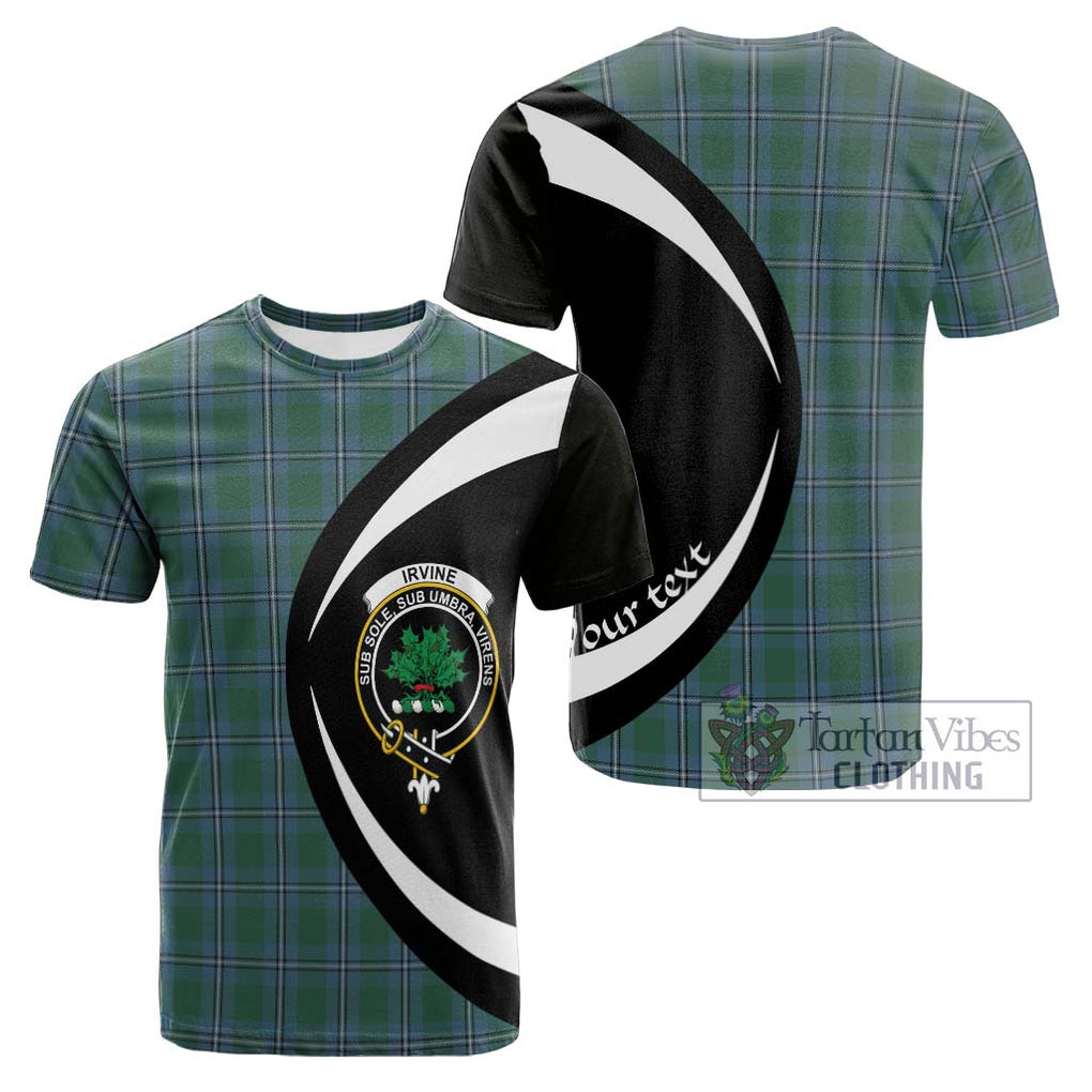 Tartan Vibes Clothing Irvine of Drum Tartan Cotton T-shirt with Family Crest Circle Style