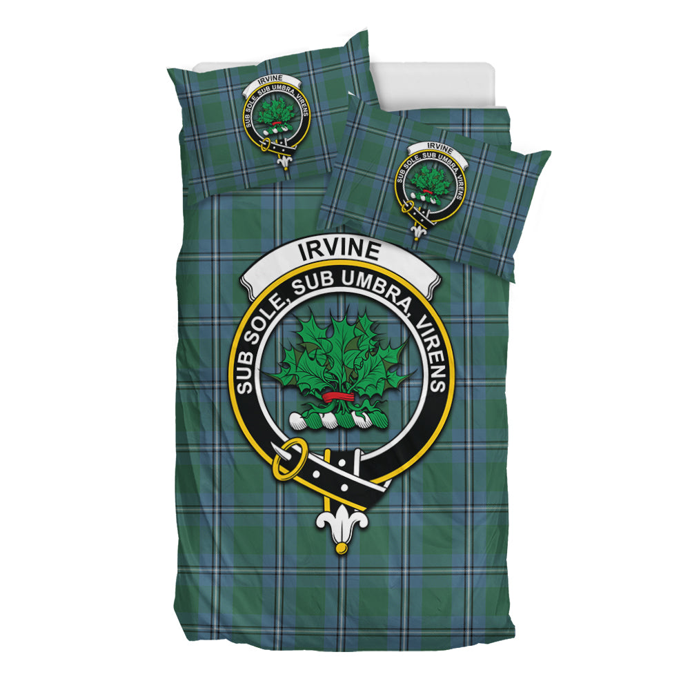 Irvine of Drum Tartan Bedding Set with Family Crest - Tartan Vibes Clothing