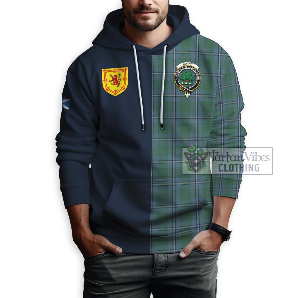 Tartan Vibes Clothing Irvine of Drum Tartan Hoodie with Scottish Lion Royal Arm Half Style