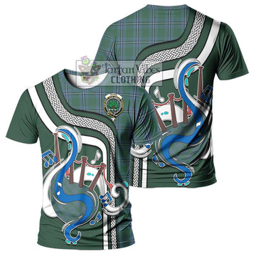 Irvine of Drum Tartan T-Shirt with Epic Bagpipe Style