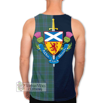 Irvine of Drum Tartan Men's Tank Top Alba with Scottish Lion Royal Arm Half Style