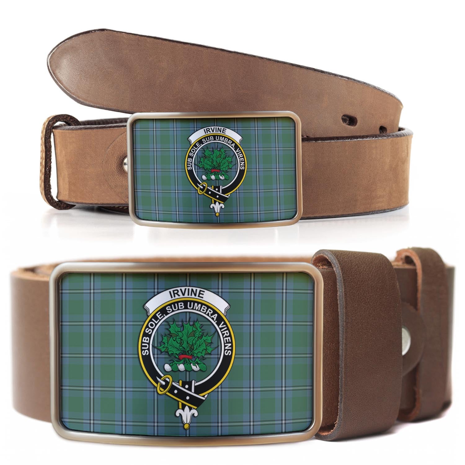 Irvine of Drum Tartan Belt Buckles with Family Crest - Tartan Vibes Clothing