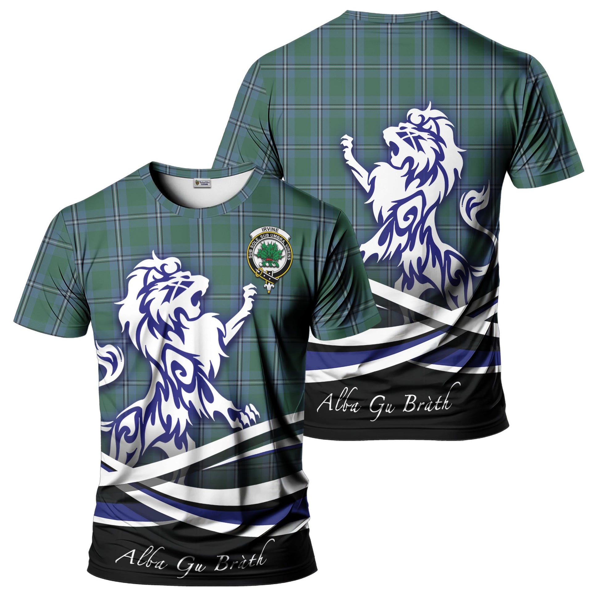 irvine-of-drum-tartan-t-shirt-with-alba-gu-brath-regal-lion-emblem