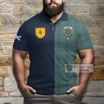 Irvine of Drum Tartan Polo Shirt Alba with Scottish Lion Royal Arm Half Style