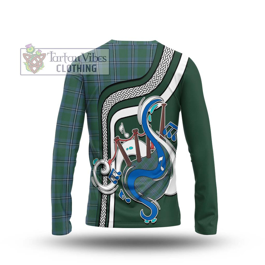 Tartan Vibes Clothing Irvine of Drum Tartan Long Sleeve T-Shirt with Epic Bagpipe Style