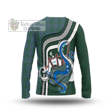 Irvine of Drum Tartan Long Sleeve T-Shirt with Epic Bagpipe Style