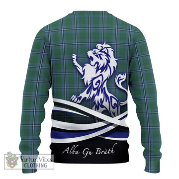 Irvine of Drum Tartan Ugly Sweater with Alba Gu Brath Regal Lion Emblem