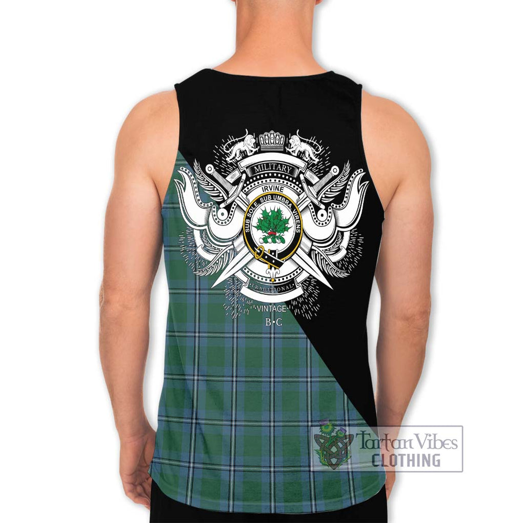 Irvine of Drum Tartan Men's Tank Top with Family Crest and Military Logo Style - Tartanvibesclothing Shop