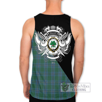 Irvine of Drum Tartan Men's Tank Top with Family Crest and Military Logo Style