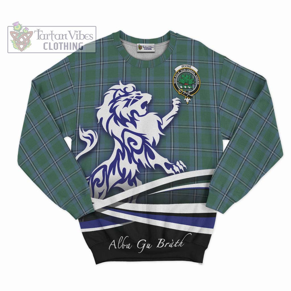 Irvine of Drum Tartan Sweatshirt with Alba Gu Brath Regal Lion Emblem - Tartanvibesclothing Shop