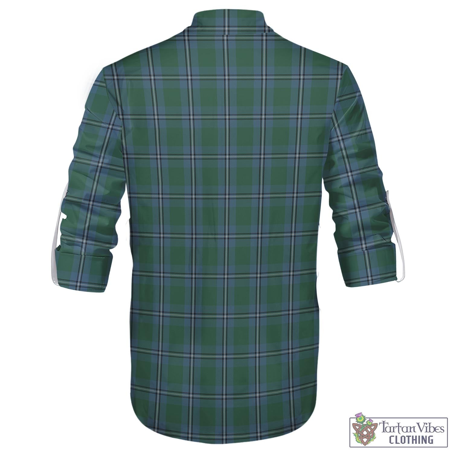 Tartan Vibes Clothing Irvine of Drum Tartan Men's Scottish Traditional Jacobite Ghillie Kilt Shirt