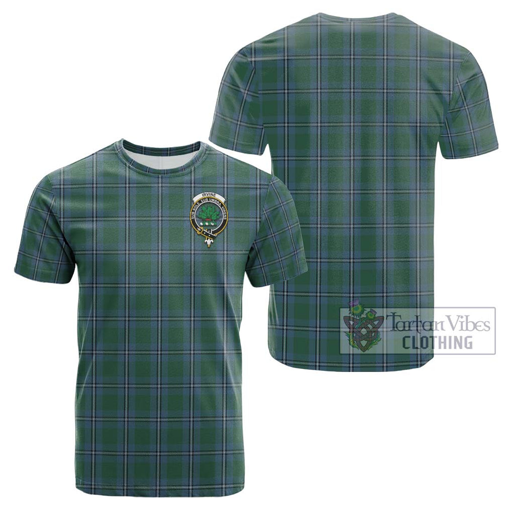 Irvine of Drum Tartan Cotton T-Shirt with Family Crest Kid's Shirt - Tartanvibesclothing Shop