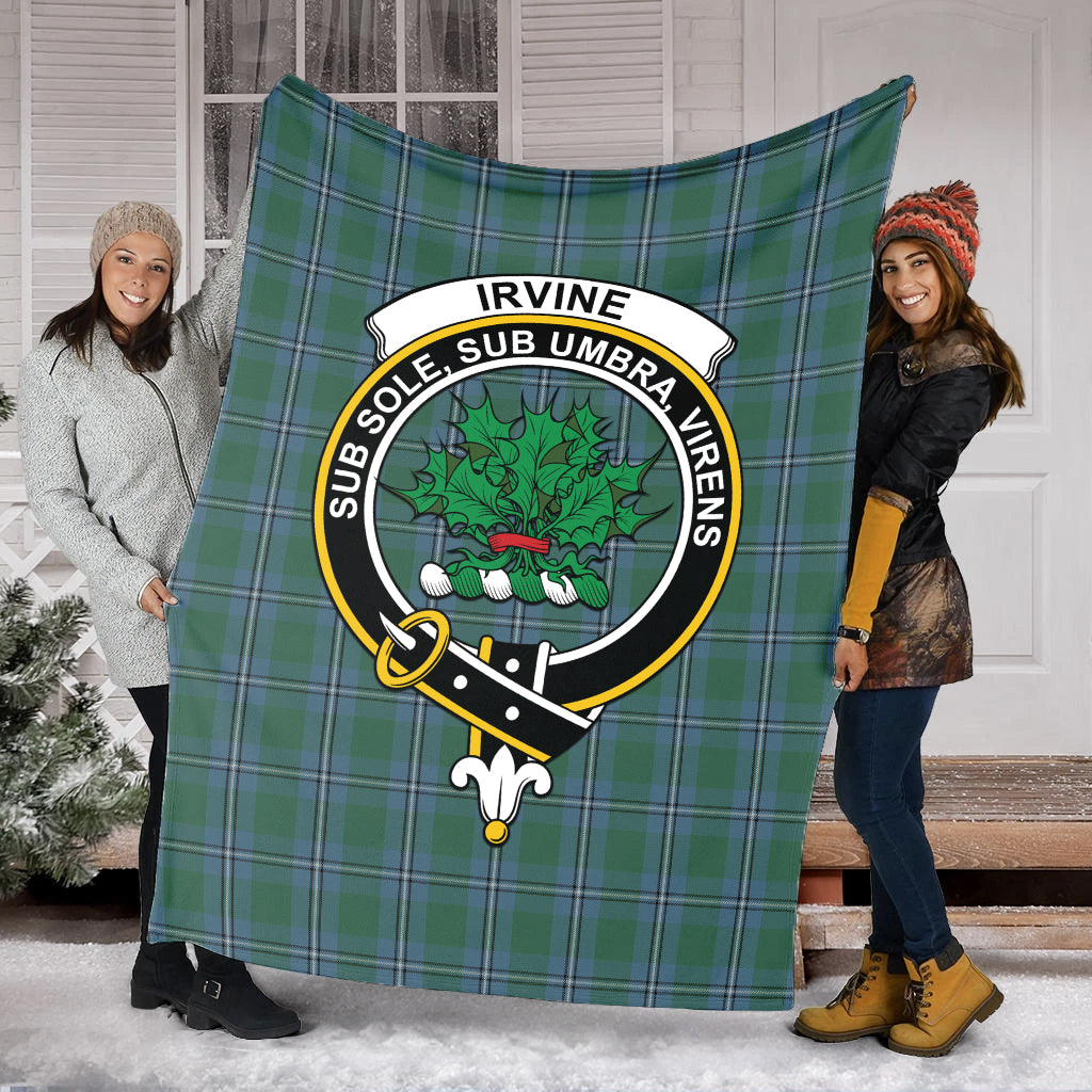 irvine-of-drum-tartab-blanket-with-family-crest