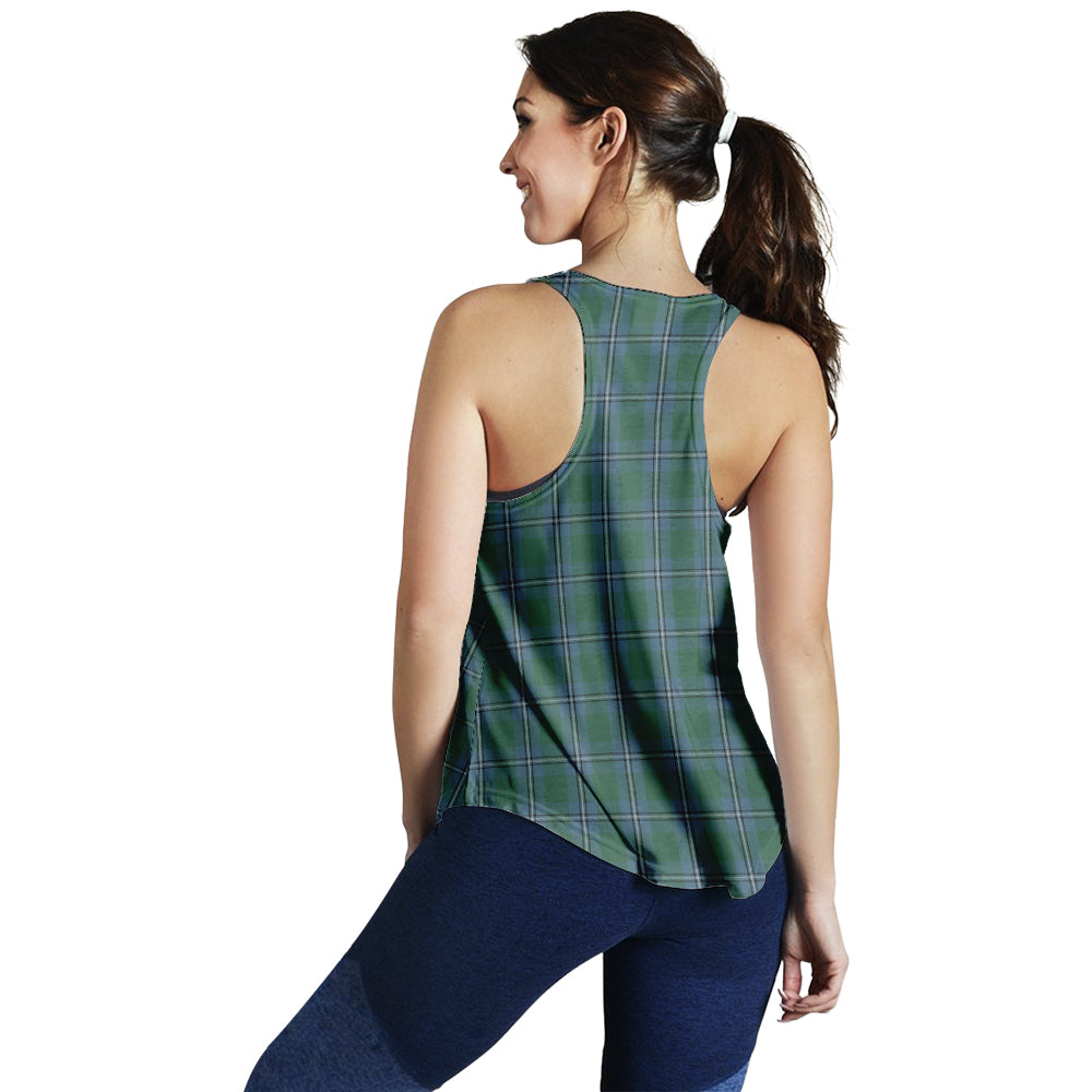 irvine-of-drum-tartan-women-racerback-tanks-with-family-crest