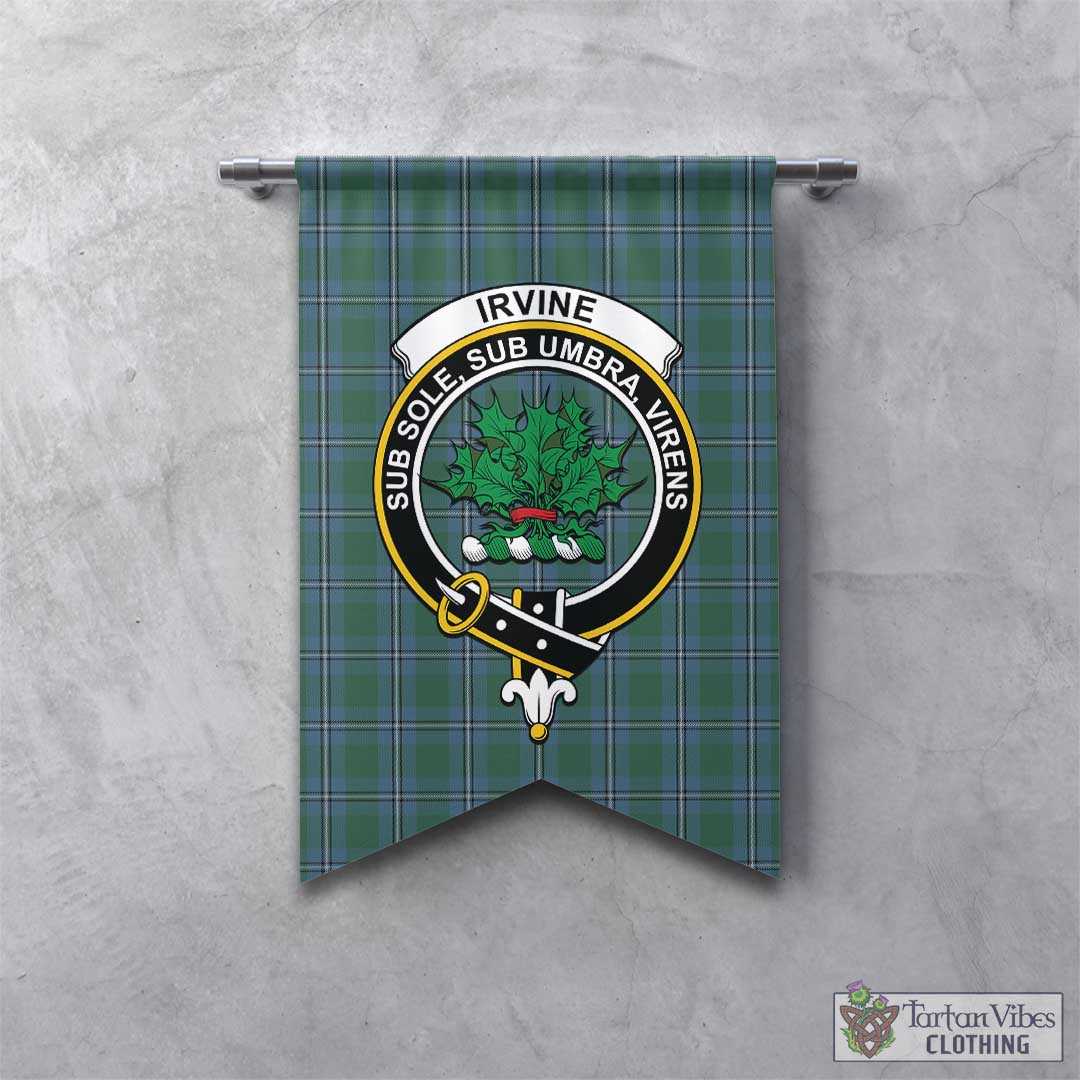 Tartan Vibes Clothing Irvine of Drum Tartan Gonfalon, Tartan Banner with Family Crest