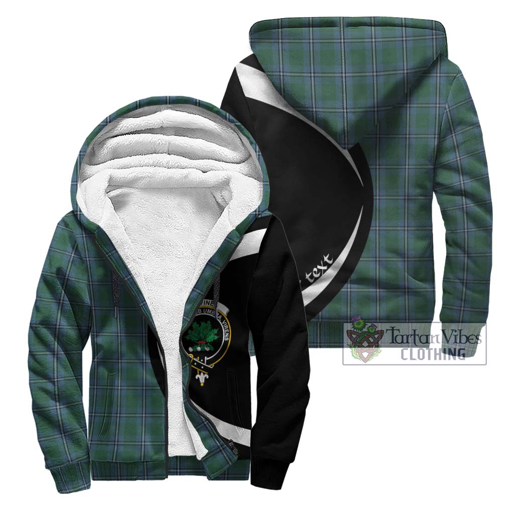 Irvine of Drum Tartan Sherpa Hoodie with Family Crest Circle Style Unisex - Tartan Vibes Clothing