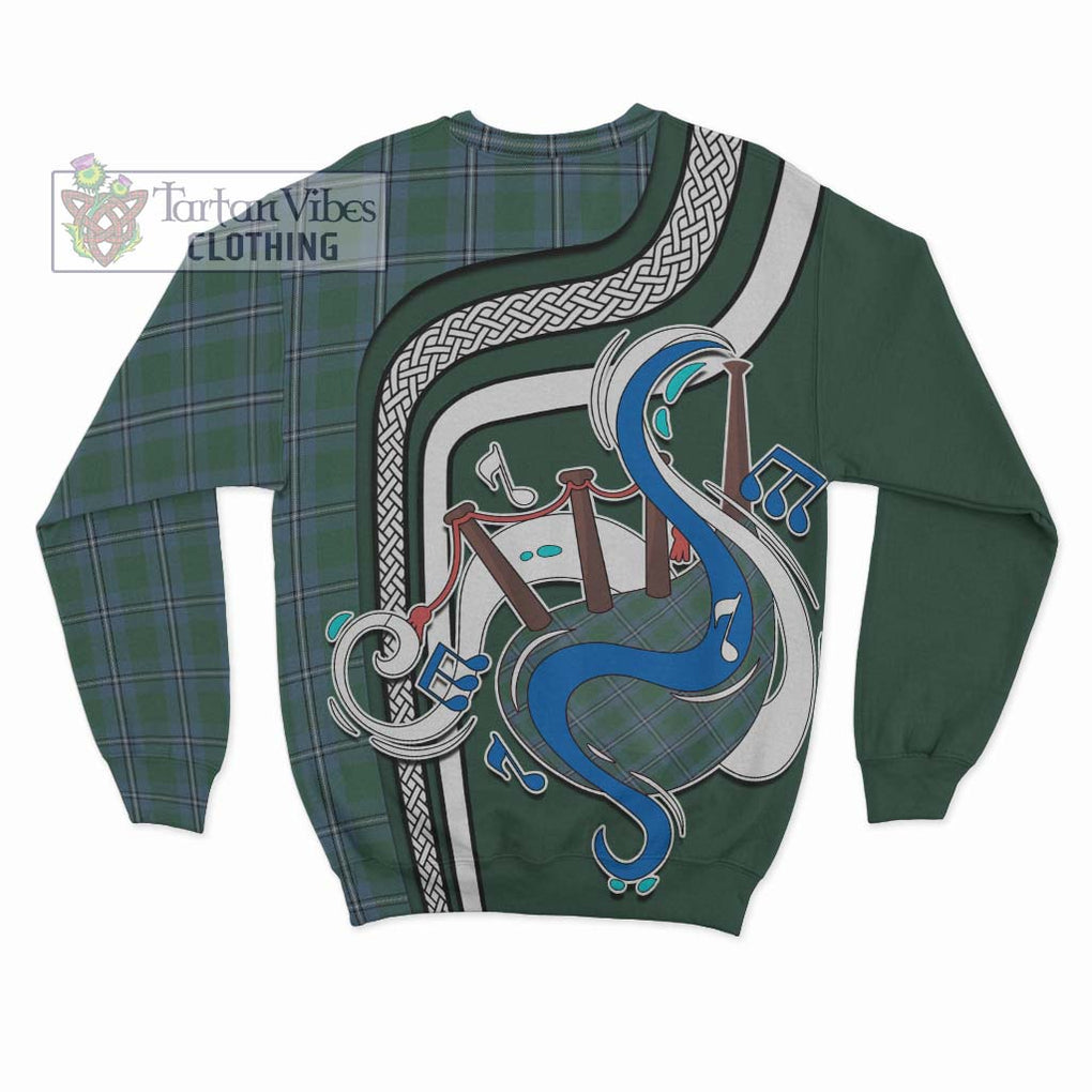 Tartan Vibes Clothing Irvine of Drum Tartan Sweatshirt with Epic Bagpipe Style