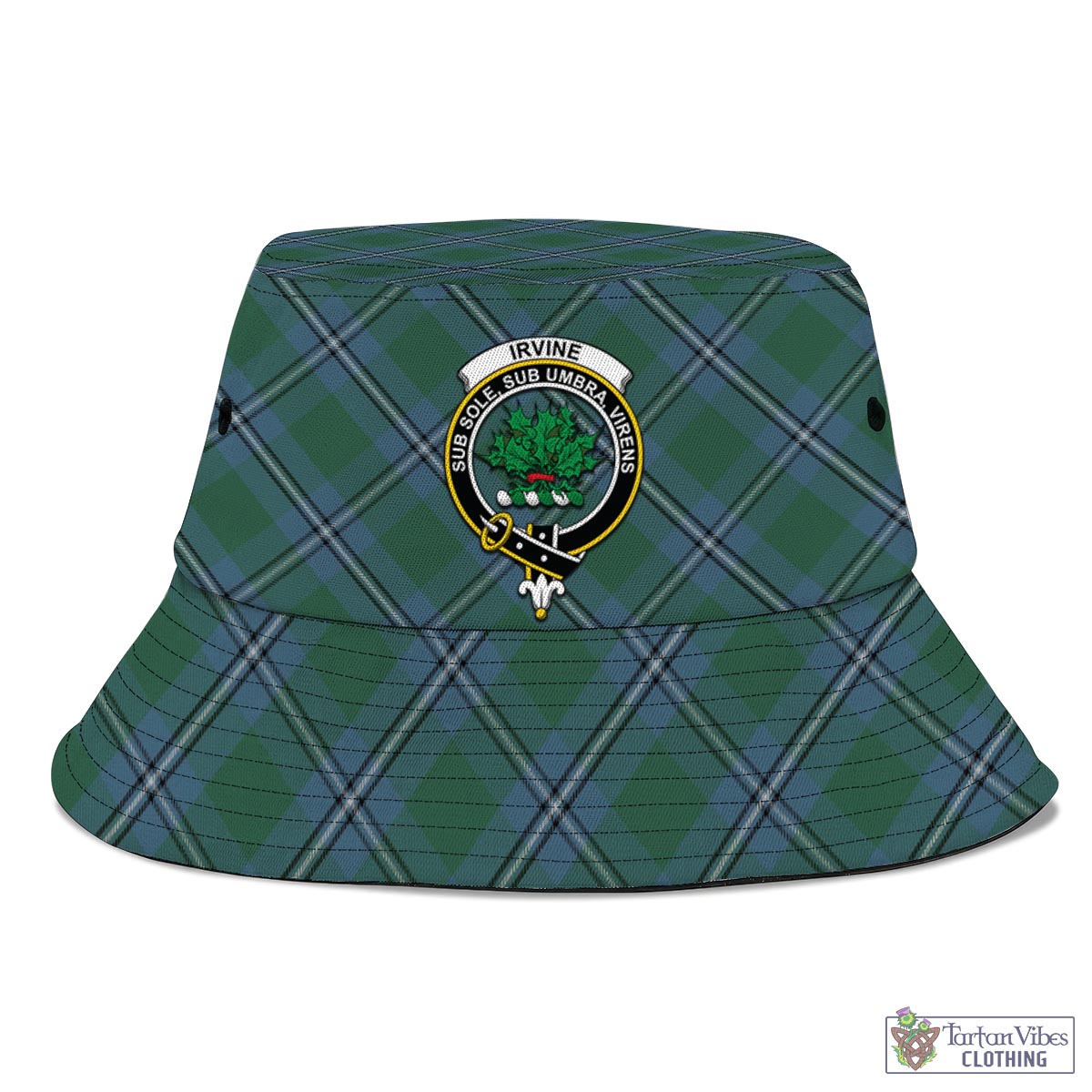 Tartan Vibes Clothing Irvine of Drum Tartan Bucket Hat with Family Crest