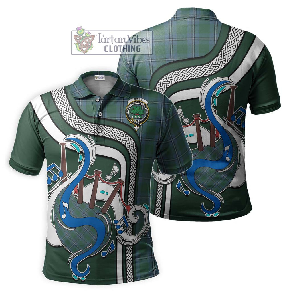 Tartan Vibes Clothing Irvine of Drum Tartan Polo Shirt with Epic Bagpipe Style