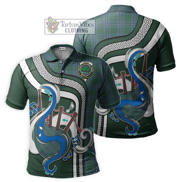 Irvine of Drum Tartan Polo Shirt with Epic Bagpipe Style