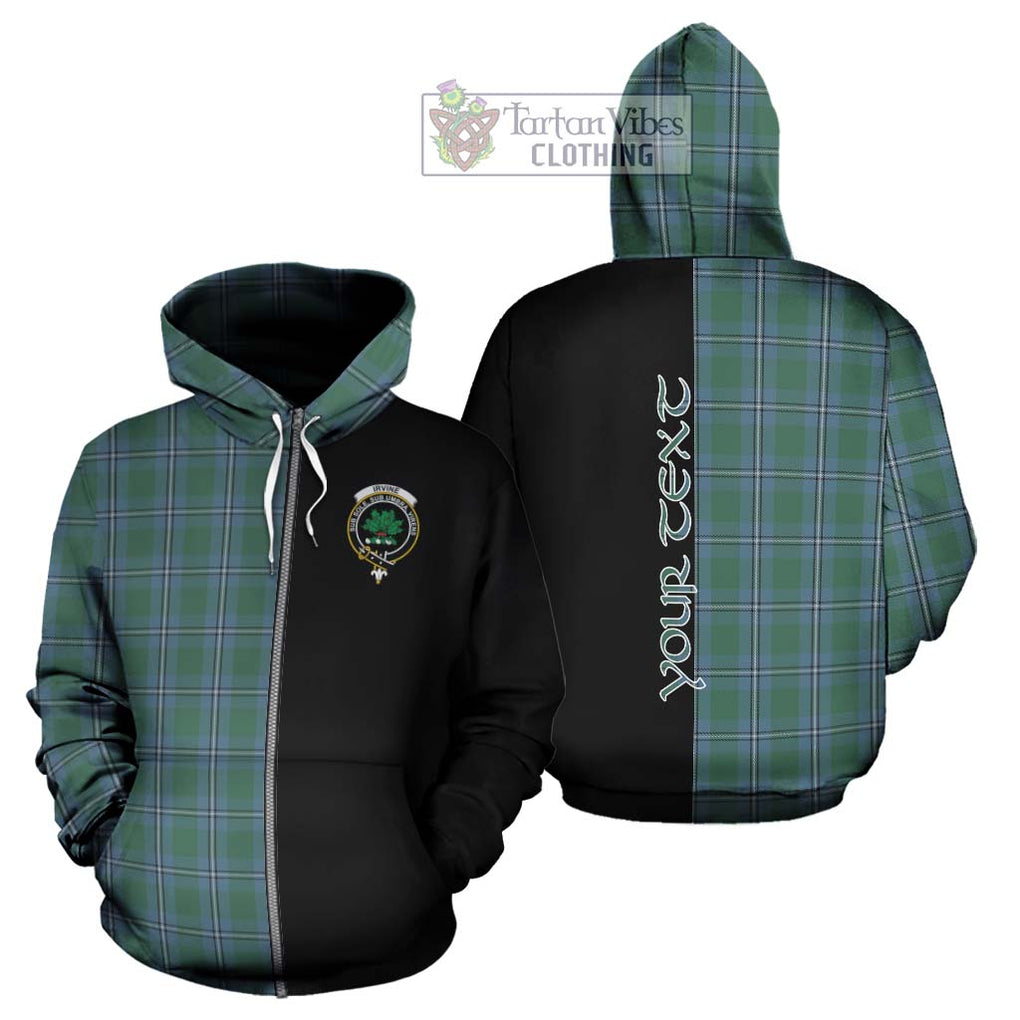 Irvine of Drum Tartan Hoodie with Family Crest and Half Of Me Style - Tartanvibesclothing Shop