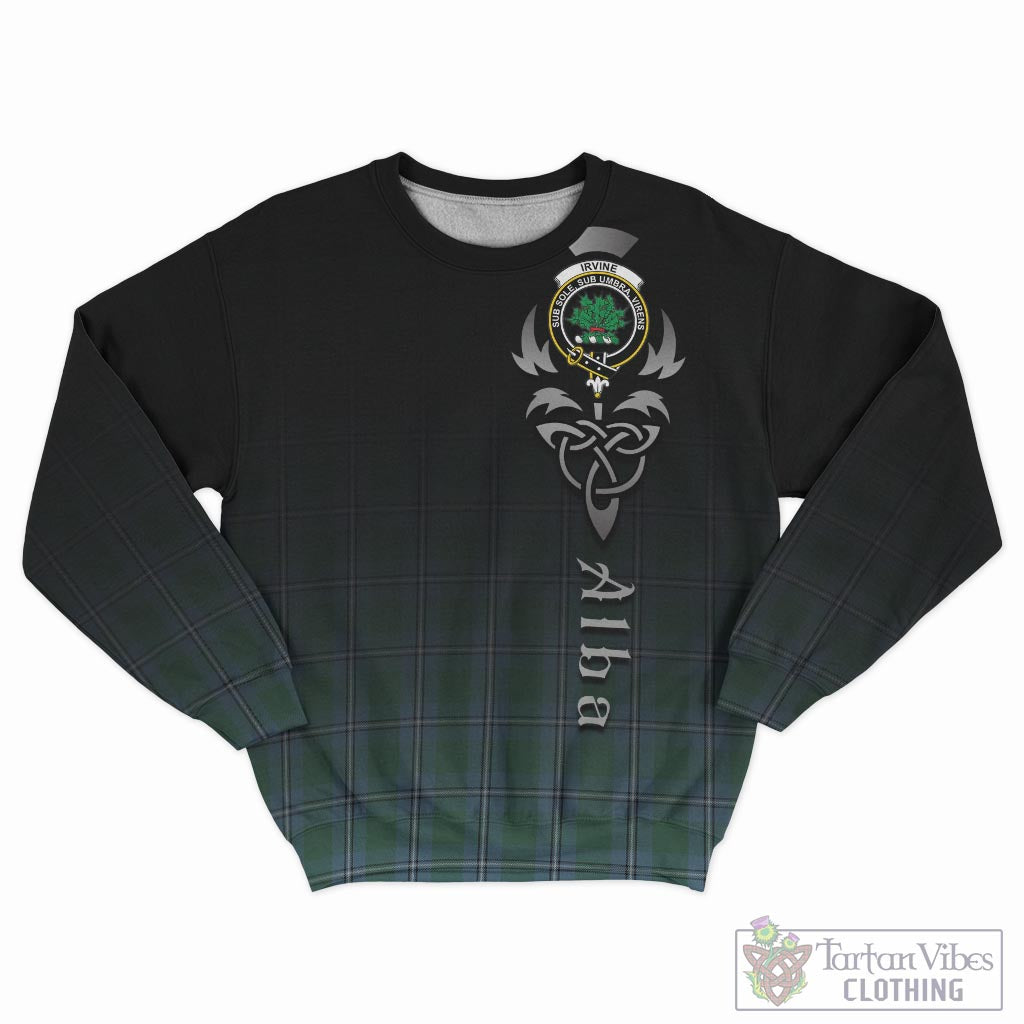 Tartan Vibes Clothing Irvine of Drum Tartan Sweatshirt Featuring Alba Gu Brath Family Crest Celtic Inspired