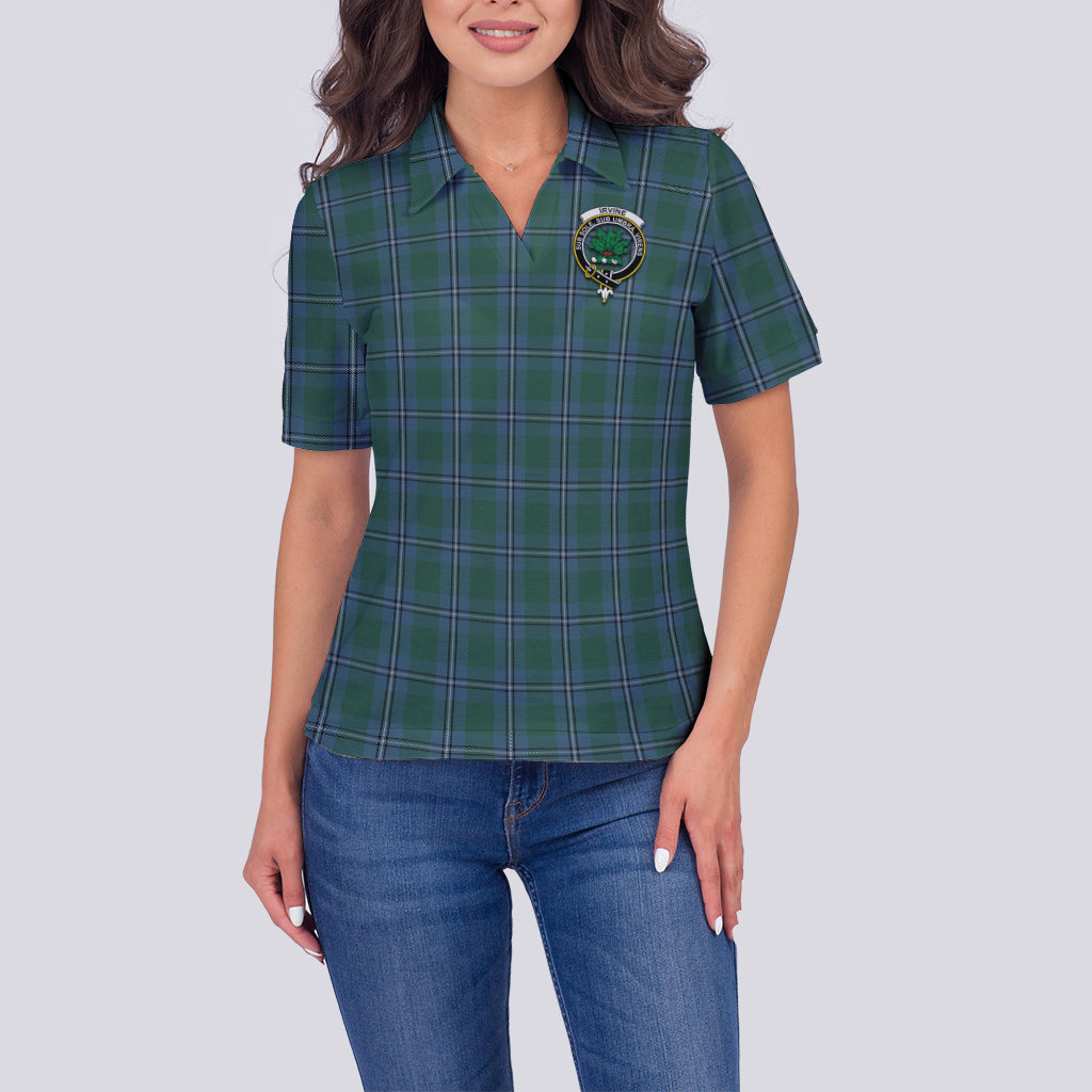 Irvine of Drum Tartan Polo Shirt with Family Crest For Women - Tartan Vibes Clothing