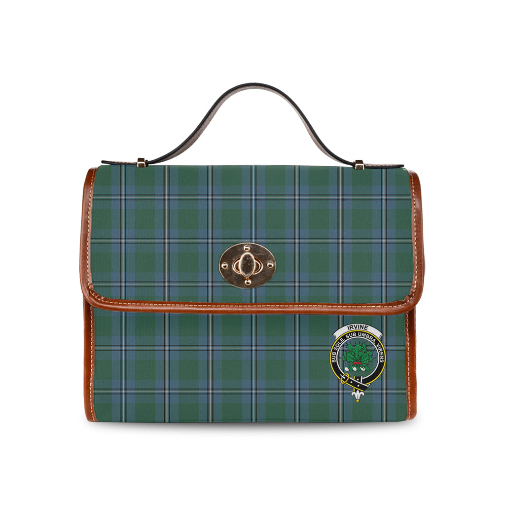 irvine-of-drum-tartan-leather-strap-waterproof-canvas-bag-with-family-crest