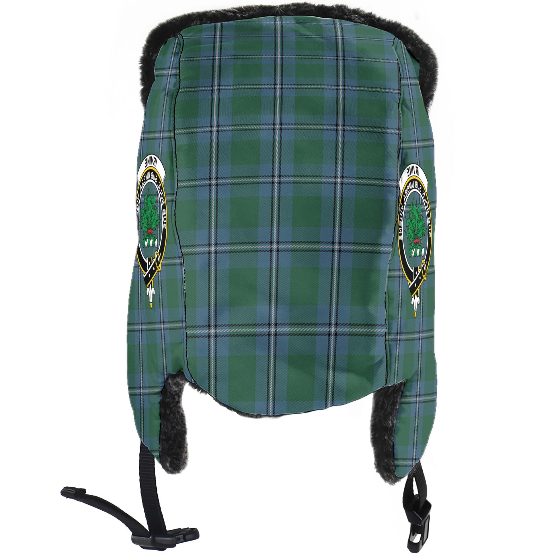 Irvine of Drum Tartan Winter Trapper Hat with Family Crest - Tartanvibesclothing