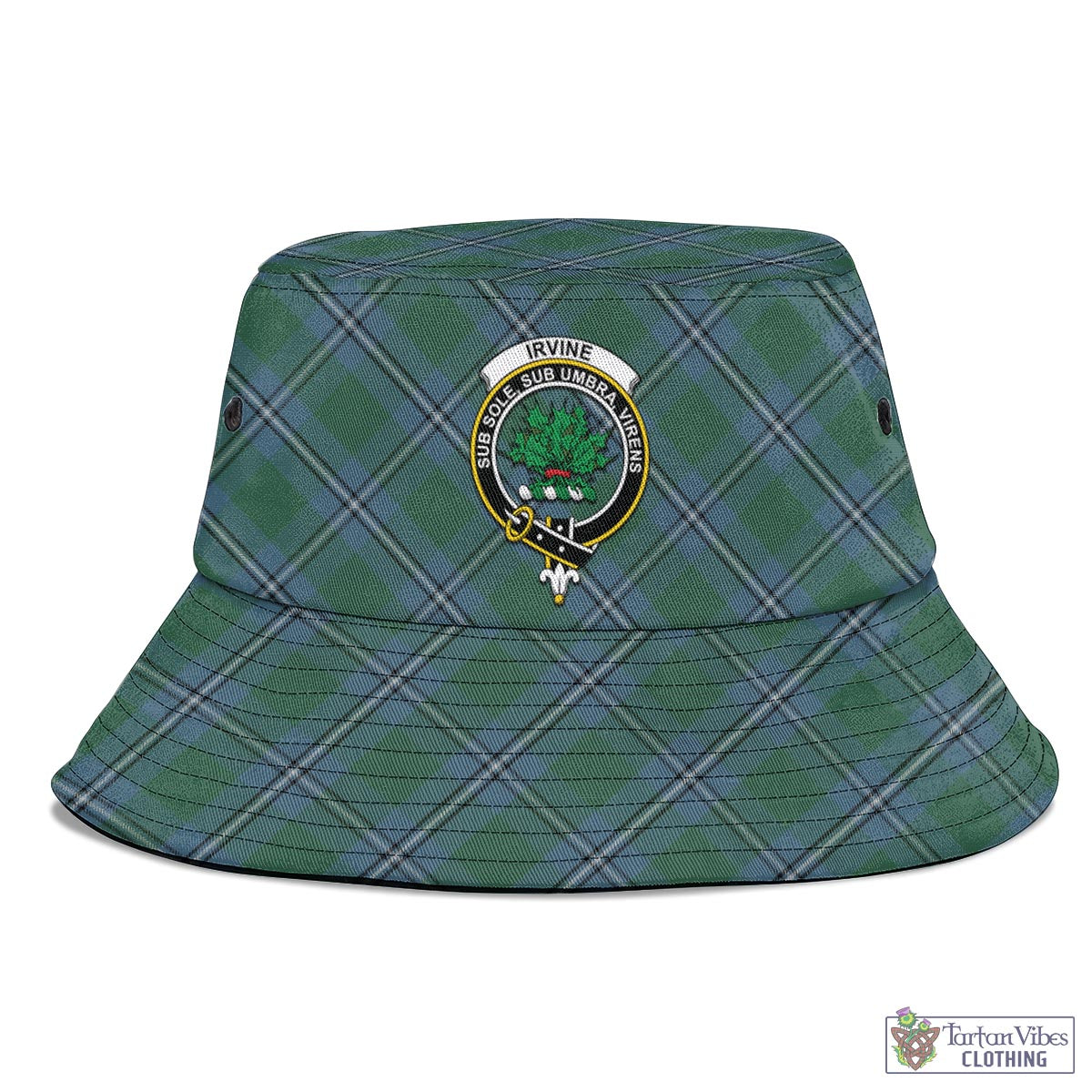 Tartan Vibes Clothing Irvine of Drum Tartan Bucket Hat with Family Crest