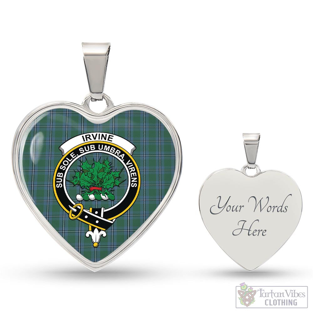 Tartan Vibes Clothing Irvine of Drum Tartan Heart Necklace with Family Crest