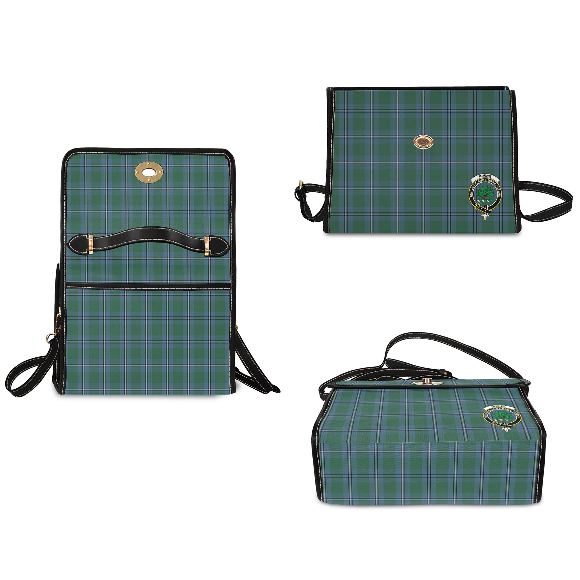 irvine-of-drum-tartan-leather-strap-waterproof-canvas-bag-with-family-crest