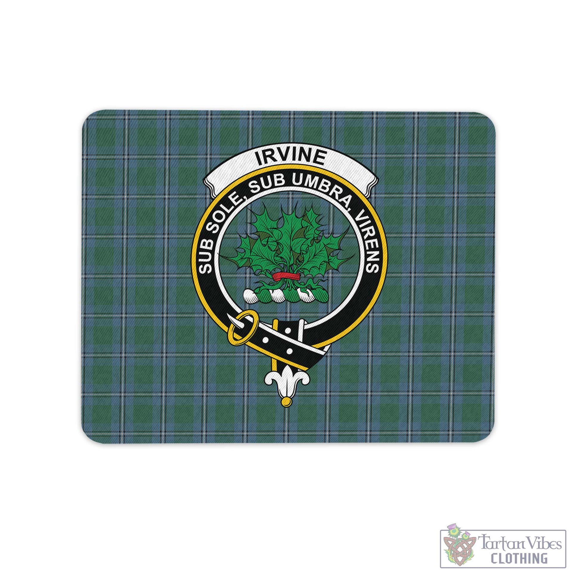 Tartan Vibes Clothing Irvine of Drum Tartan Mouse Pad with Family Crest