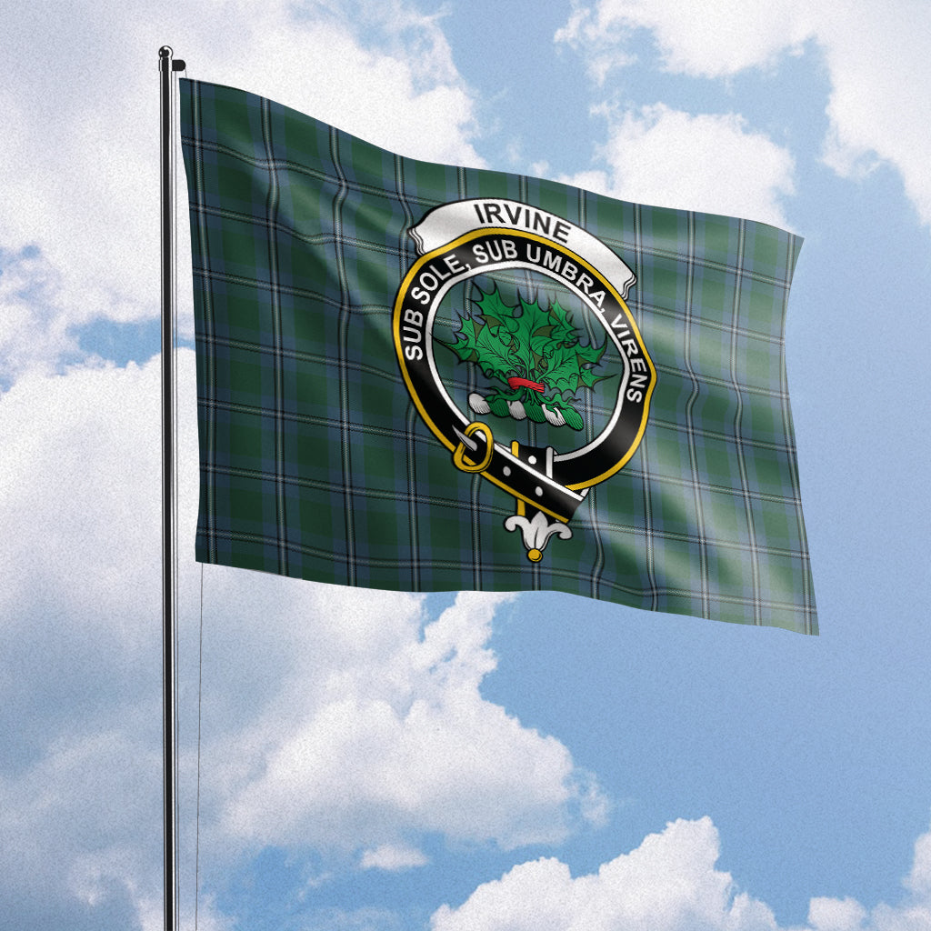 Irvine of Drum Tartan Flag with Family Crest House Flag (Horizontal) - Tartan Vibes Clothing