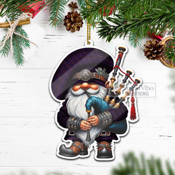 James of Wales Tartan Bagpiper Gnome Christmas Ornament