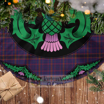 James of Wales Tartan Christmas Tree Skirt Scottish Thistle Style