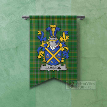Jameson Irish Clan Tartan Gonfalon, Tartan Banner with Coat of Arms Fishtail - Tartan Vibes Clothing