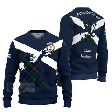 Jamieson Tartan Lion Rampant Ugly Sweater Proudly Display Your Heritage with Alba Gu Brath and Clan Name