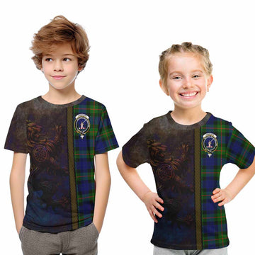 Jamieson Tartan Family Crest Kid T-Shirt Alba Gu Brath Be Brave Lion Ancient Style Youth XL Size14 - Tartan Vibes Clothing