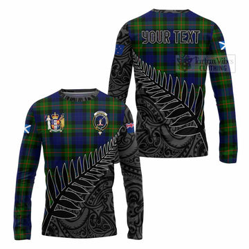 Jamieson Crest Tartan Long Sleeve T-Shirt with New Zealand Silver Fern Half Style