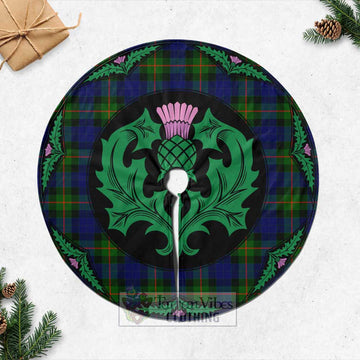 Jamieson Tartan Christmas Tree Skirt Scottish Thistle Style