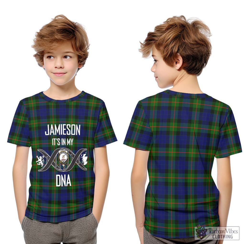 Jamieson Tartan Kid T-Shirt with Family Crest DNA In Me Style Youth XL Size14 - Tartanvibesclothing Shop