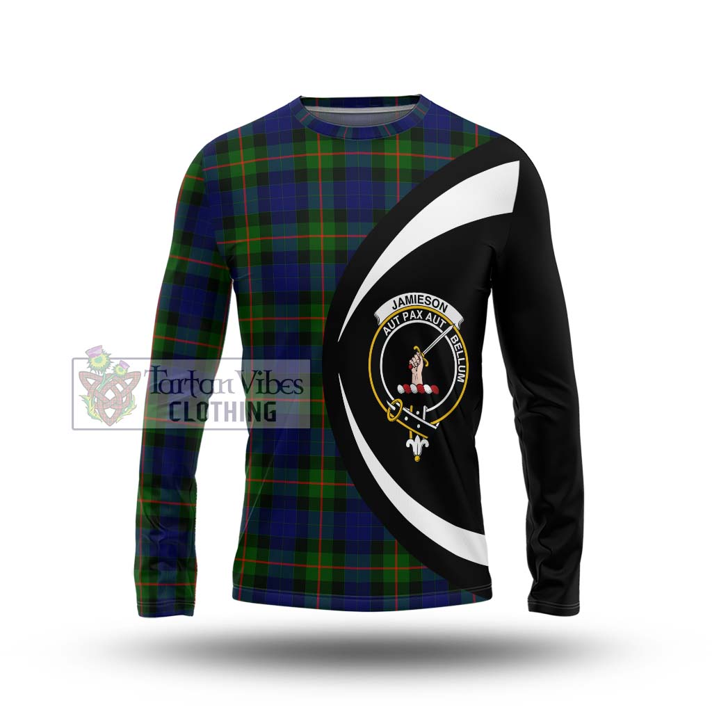 Jamieson Tartan Long Sleeve T-Shirt with Family Crest Circle Style Unisex - Tartan Vibes Clothing