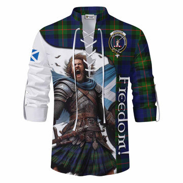 Jamieson Crest Tartan Ghillie Kilt Shirt Inspired by the Freedom of Scottish Warrior