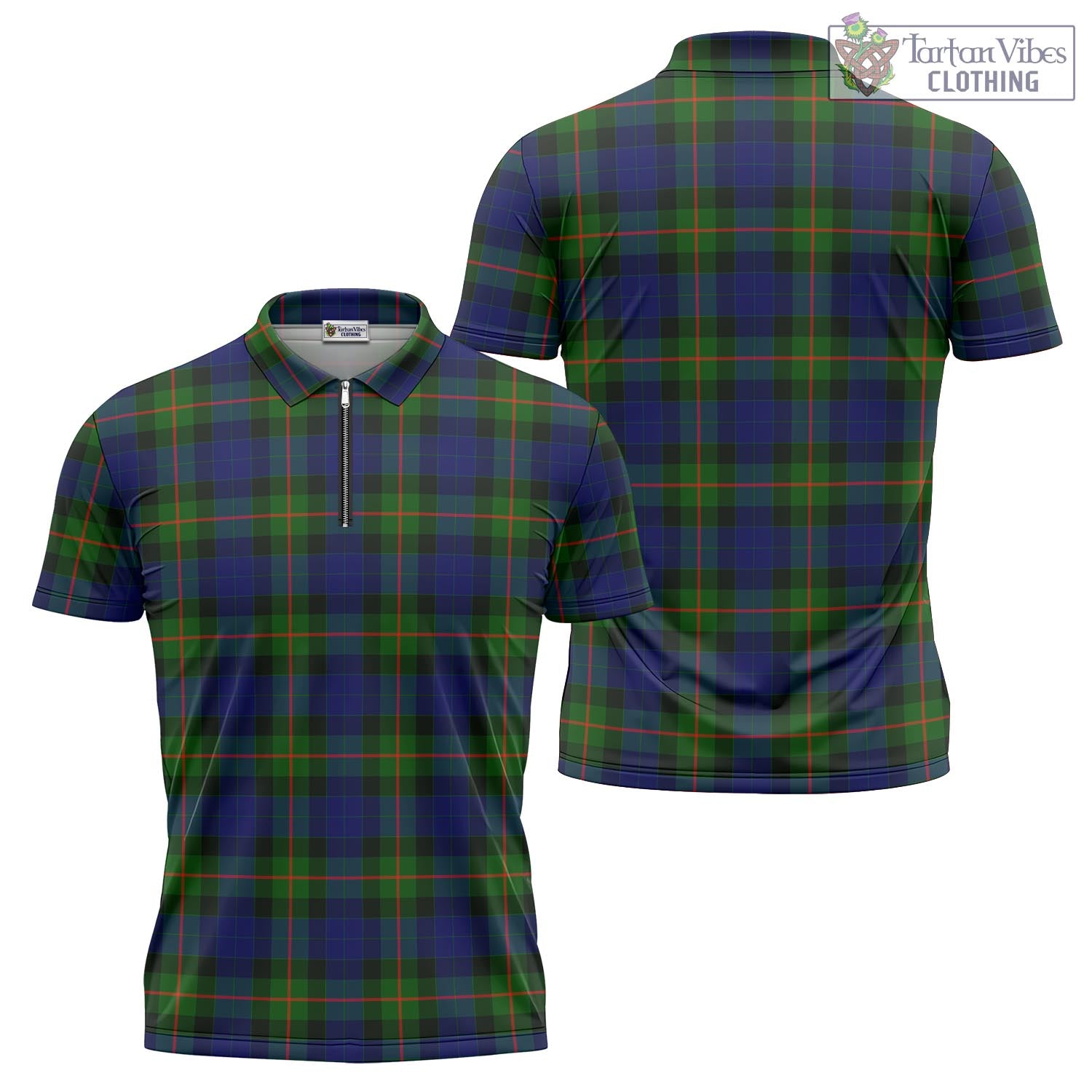 Tartan Vibes Clothing Jamieson Tartan Zipper Polo Shirt