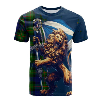 Jamieson Tartan Family Crest Cotton T-shirt with Scottish Majestic Lion