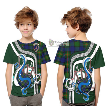 Jamieson Tartan Kid T-Shirt with Epic Bagpipe Style