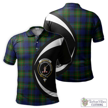 Jamieson Tartan Men's Polo Shirt with Family Crest Circle Style