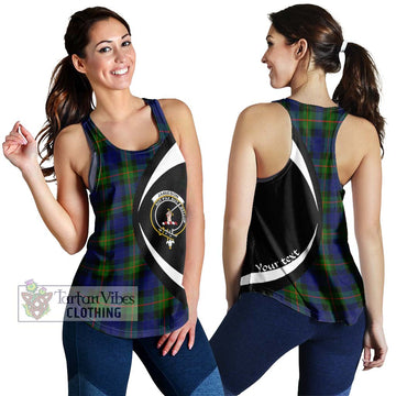 Jamieson Tartan Women's Racerback Tanks with Family Crest Circle Style